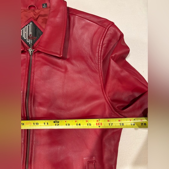 Tiboa Leathers dark red jacket, women’s size S - Picture 8 of 9